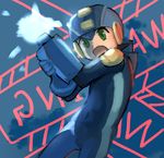  bad_id bad_pixiv_id english gloves green_eyes helmet lowres male_focus open_mouth rockman rockman_exe rockman_exe_(character) sketch solo yuki_(vicious) 