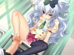  artist_request barefoot blue_hair character_request feet flat_chest footjob no_shoes ozawa_akifumi red_eyes rena_grimoire shikotama_slave single_thighhigh source_request thighhighs toes uniform unisonshift unisonshift_accent 