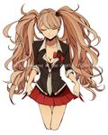  bad_id bad_pixiv_id closed_eyes danganronpa danganronpa_1 enoshima_junko long_hair pink_hair sleeves_rolled_up smile solo spoilers twintails veryberry00 