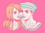  1girl bad_id bad_pixiv_id dixie_cup_hat hat higashikata_jousuke_(jojolion) hirose_yasuho jojo_no_kimyou_na_bouken jojolion le-phare lipstick makeup military_hat 