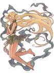  90s bad_id bad_pixiv_id barefoot blonde_hair circlet deedlit elf floating floating_hair full_body hands_together highres jeon9018 long_hair oldschool pointy_ears record_of_lodoss_war simple_background sleeveless solo very_long_hair white_background 