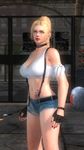  1girl 3d blonde_hair breasts dead_or_alive dead_or_alive_5 glasses highres large_breasts midriff ninja_gaiden rachel rachel_(ninja_gaiden) tattoo tecmo trash_bag 