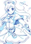  character_name cure_white futari_wa_precure heart long_hair magical_girl monochrome precure simple_background smile solo touon white_background yukishiro_honoka 