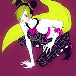  bad_id bad_pixiv_id birthmark black_hair blonde_hair braid bug butterfly double_bun green_eyes green_lipstick hoshiko_(shu-kuri-mu) insect joestar_birthmark jojo_no_kimyou_na_bouken kuujou_jolyne lipstick makeup midriff multicolored_hair solo star stone_ocean tattoo two-tone_hair 