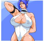  aliasing areolae arika arm_behind_back arm_strap arm_up armband armpits bare_shoulders blair_dame blue_background blue_eyes blue_hair boots breasts cameltoe capcom choker cleavage cleavage_cutout clothed_navel collar collarbone detached_collar ears erect_nipples fingerless_gloves gloves gradient gradient_background green_eyes hair_up hand_on_hip highleg highleg_leotard hips huge_breasts impossible_clothes impossible_leotard large_breasts leotard lips lipstick makeup mound_of_venus navel nipples parted_lips puffy_nipples see-through short_hair simple_background skin_tight smile solo street_fighter street_fighter_ex thighhighs wide_hips 