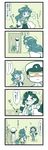  3girls 4koma comic hair_ornament highres kantai_collection kirishima_(kantai_collection) kongou_(kantai_collection) lr_hijikata monochrome multiple_girls shiranui_(kantai_collection) translated 