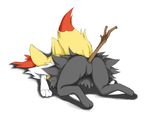  anal_object_insertion bad_id bad_pixiv_id braixen gen_6_pokemon no_humans object_insertion pokemon pokemon_(creature) pokemon_(game) pokemon_xy ruishin solo stick tail top-down_bottom-up 