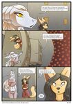  a_tale_of_tails black_hair blue_eyes canine comic dialog dragon fenfen_maria_esteban fennec feretta feretta(artist) fox fur hair mammal mistress_(feretta) orange_eyes robes scalie temple text white_hair yellow_fur 