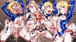  1girl blonde_hair fate/stay_night fate/zero fate_(series) guro highres missing_teeth pokonyan saber torture uncensored what 