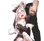  ahegao alpha_channel animal_humanoid blood blush cat_humanoid clothed clothing cum_in_ear duo ear_penetration eye_roll feline feline_humanoid female forced fucked_silly girls_frontline hair hand_on_head hat human human_on_humanoid humanoid legwear long_hair looking_pleasured male male/female mammal open_mouth p7_(girls_frontline) penetration penis purple_eyes rape saliva silver_hair simple_background sweat tears thigh_highs tongue tongue_out transparent_background 이구동정 