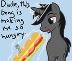  bong character dialog drugs english_text equine food friendship_is_magic hair horn horse humor male mammal marijuana my_little_pony open_mouth original plain_background pony sandwich_(food) solo stoned text unicorn 