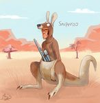  eyewear fursuit glasses human kangaroo mammal marsupial pouch savannah sniper sniper_(team_fortress_2) team_fortress_2 