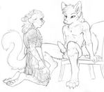  balls canine canine_penis chair cheetah claws clothing crossdressing dress erection eye_contact feline gay girly hindpaw imminent_sex kneeling knot maid_uniform male mammal nude pawpads paws penis ruaidri shy sitting spread_legs spreading wolf 