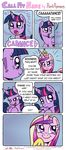  2013 comic crown dialog duo english_text equine female feral friendship_is_magic gold hair horn horse mammal multi-colored_hair my_little_pony pony princess_cadance_(mlp) purple_eyes purple_hair redapropos suggestive text twilight_sparkle_(mlp) winged_unicorn wings 