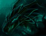  abstract_background dragon feral glowing_eyes green_eyes ratte solo tokoyami 