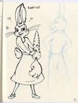  blackcat2086 bunny-luv carrot female high_heels lagomorph male mammal rabbit sketch skirt 