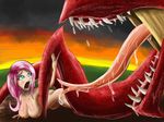  absurd_res blue_eyes breasts demancius dragon duo female fluttershy_(mlp) friendship_is_magic hair hi_res human humanized imminent_vore mammal my_little_pony nude open_mouth outside pink_hair pinned saliva tears teeth tongue vorarephilia vore 