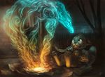  feline fire magic male mammal silverfox5213 spell summoning 