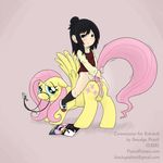  2013 anus bridle child crossover cub equine female fluttershy_(mlp) friendship_is_magic hitoha_marui horse human lesbian mitsudomoe my_little_pony pegasus pony pornography pussy smudge_proof teats wings young 