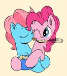  2013 blue_eyes blue_fur blush bowl colored duo equine eyes_closed female feral friendship_is_magic hair high-roller2108 holding horse hug licking mrs_cake_(mlp) my_little_pony one_eye_closed pink_fur pink_hair pinkie_pie_(mlp) plain_background pony tongue two_tone_hair whisk white_background 