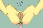  boltswift butt equine female fluttershy_(mlp) friendship_is_magic horse mammal my_little_pony nude plain_background pony pussy solo spread_legs spreading 