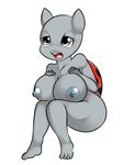  arthropod big_breasts bravest_warriors breasts cartoon_hangover catbug dazed feline female gray_skin grey_eyes grey_skin huge_breasts hybrid insect kloudmutt mammal nipples open_mouth solo 