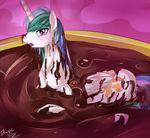  anus bath blush chocolate dragk equine female feral friendship_is_magic hair horn horse looking_at_viewer mammal my_little_pony princess_celestia_(mlp) pussy water 