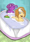  alien awesomenauts bathtub breasts coco_nebulon female gnaw human leon_chameleon mammal purple_skin raelyn tentacles 