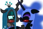  blush changeling equine female feral friendship_is_magic hair horn horse mammal my_little_pony nightmare_moon_(mlp) pony queen_chrysalis_(mlp) tiarawhy 