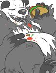  bear claws eating eyes_closed food fur male mammal messy nintendo panda pangoro pok&#233;mon pok&eacute;mon solo taco thebluevibrava tongue tongue_out video_games 