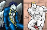  abs anthro anthrofied balls bgn biceps big_muscles bulge bulk_biceps_(mlp) clothing duo equine eyewear friendship_is_magic frown fur goggles grin hair half-erect male mammal muscles my_little_pony nipples nude pecs pegasus penis presenting roid_rage_(mlp) smile soarin_(mlp) suit tattoo underwear undressing vein wings wonderbolts_(mlp) 