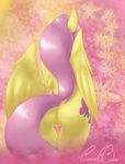  anthro anthrofied back_turned back_view butt carmelcube carmelpony cutie_mark equine female flower fluttershy_(mlp) friendship_is_magic from_behind hair horse long_hair mammal my_little_pony nude pegasus pink_hair pony pussy solo wings 