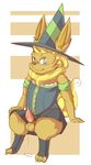  corset crossdressing cum digitigrade dripping eeveelution flareon green_eyes hat legwear looking_at_viewer magic_user male nintendo penis pok&#233;mon pok&eacute;mon precum skirt solo stockings tapering_penis video_games witch witch_hat zangusuu 