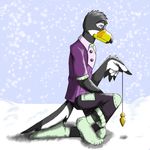  5_toes anthro avian beak blue_eyes buttons clothing pendulum snow socks thecruelseasons toes 