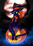  cat feline female halloween holidays magic_user mammal nude pumpkin spaceweasel2306 witch 