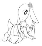  cutebold dungeons_&amp;_dragons female flower flower_in_hair kneeling kobold skirt solo 