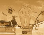  aircraft airplane bent_over billboard breasts canine car city f/a-18 female fox hair headlights helicopter macro mammal monochrome navel nipples nude size_difference sligarthetiger v-22 zedia 