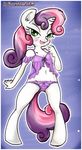  anibaruthecat anthro anthrofied blush equine female friendship_is_magic fur green_eyes hair half-closed_eyes horn horse mammal my_little_pony navel open_mouth panties pony pose simple_background solo standing sweetie_belle_(mlp) two_tone_hair underwear unicorn white_fur 