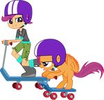  absurd_res clothing equestria_girls equine female feral friendship_is_magic hair hampshireukbrony helmet hi_res horse human mammal my_little_pony pegasus pink_hair pony scootaloo_(eg) scootaloo_(mlp) scooter shirt smile square_crossover vector-brony wings 