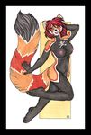 female hair luthien_nightwolf luthiennightwolf mammal nipples nude open_mouth red_eyes red_hair red_panda solo 