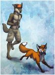  ambiguous_gender canine controller coyote feral fox fur grey_fur hair idess mammal red_hair topless 