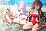  bikini boku_wa_tomodachi_ga_sukunai fang kashiwazaki_sena mikazuki_yozora nyantype pool sideboob swimsuit tagme takayama_maria 