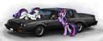  blue_eyes buick_grand_national car cutie_mark duo equine eyeshadow female feral friendship_is_magic fur hair headlights horn horse king-kakapo lying makeup mammal multi-colored_hair my_little_pony on_side pony pose purple_eyes purple_fur purple_hair rarity_(mlp) twilight_sparkle_(mlp) unicorn white_fur 