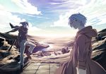  clouds hakumai_(jamaika) landscape male nezumi_(no.6) no.6 red_eyes scenic shion_(no.6) sky white_hair 