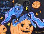  cardstock equine female feral friendship_is_magic fur halloween holidays horn horse mammal my_little_pony nightmare_night pony princess_luna_(mlp) pumpkin pumpkins the1king winged_unicorn wings 