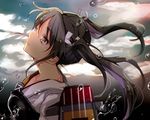  akane_(akane0012) armor bad_id bad_pixiv_id black_hair kantai_collection long_hair muneate solo twintails water yellow_eyes zuikaku_(kantai_collection) 