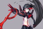  bad_id bad_pixiv_id black_hair blue_eyes kill_la_kill matoi_ryuuko multicolored_hair neco scissor_blade short_hair solo two-tone_hair weapon 