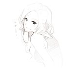  bare_shoulders from_behind greyscale long_hair looking_back monochrome original poaro simple_background sketch smile solo tank_top white_background 