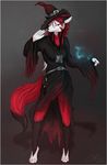  canine costume female fox front halloween holidays magic magic_circle magic_user mammal necklace paws pentacle pentagram red_nails sakari smile solo standing vampi witch 