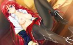 breasts classy_cranberry&#039;s cum happoubi_jin kazanin_yukariko nipples open_shirt panties pantyhose red_hair underwear 